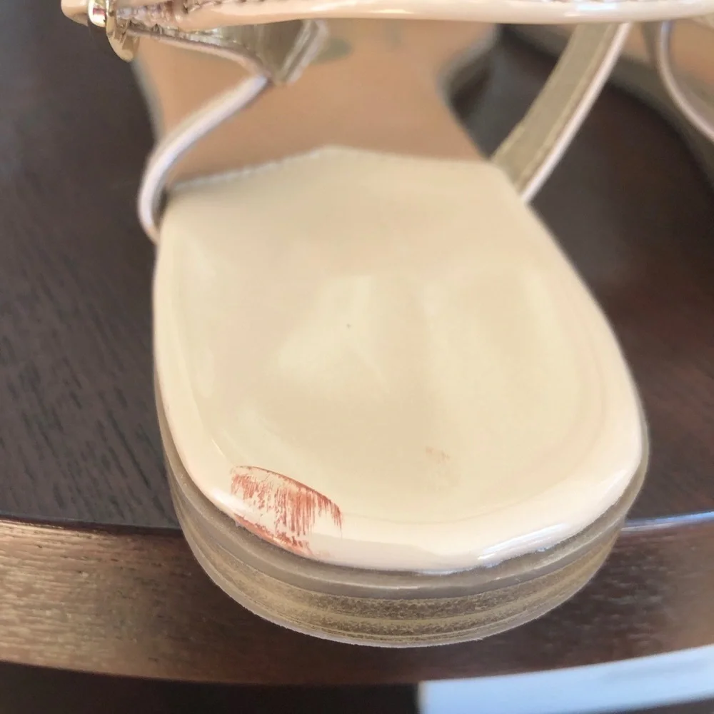 Circus by Sam Edelman Cayden nude patent T strap sandal shoes size 6
